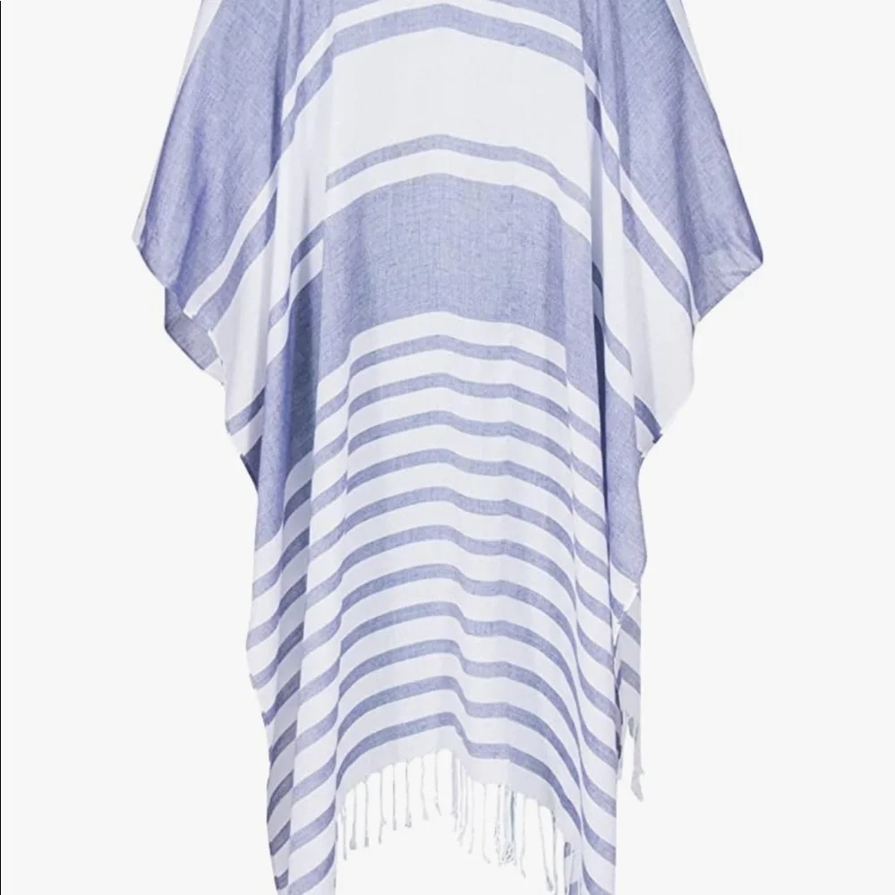 Isaac Mizrahi Gray and White Stripe Kimono - Picture 5 of 14
